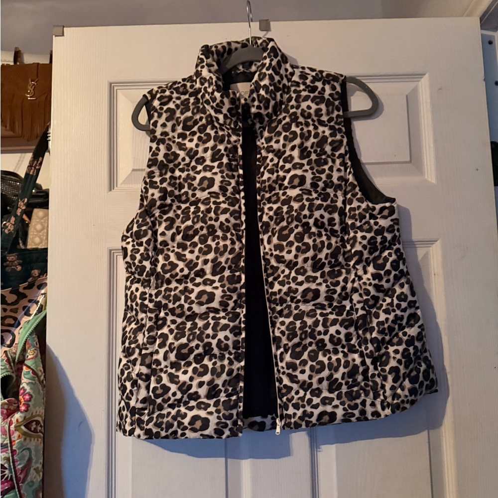 LOFT Leopard Print Puffer Vest